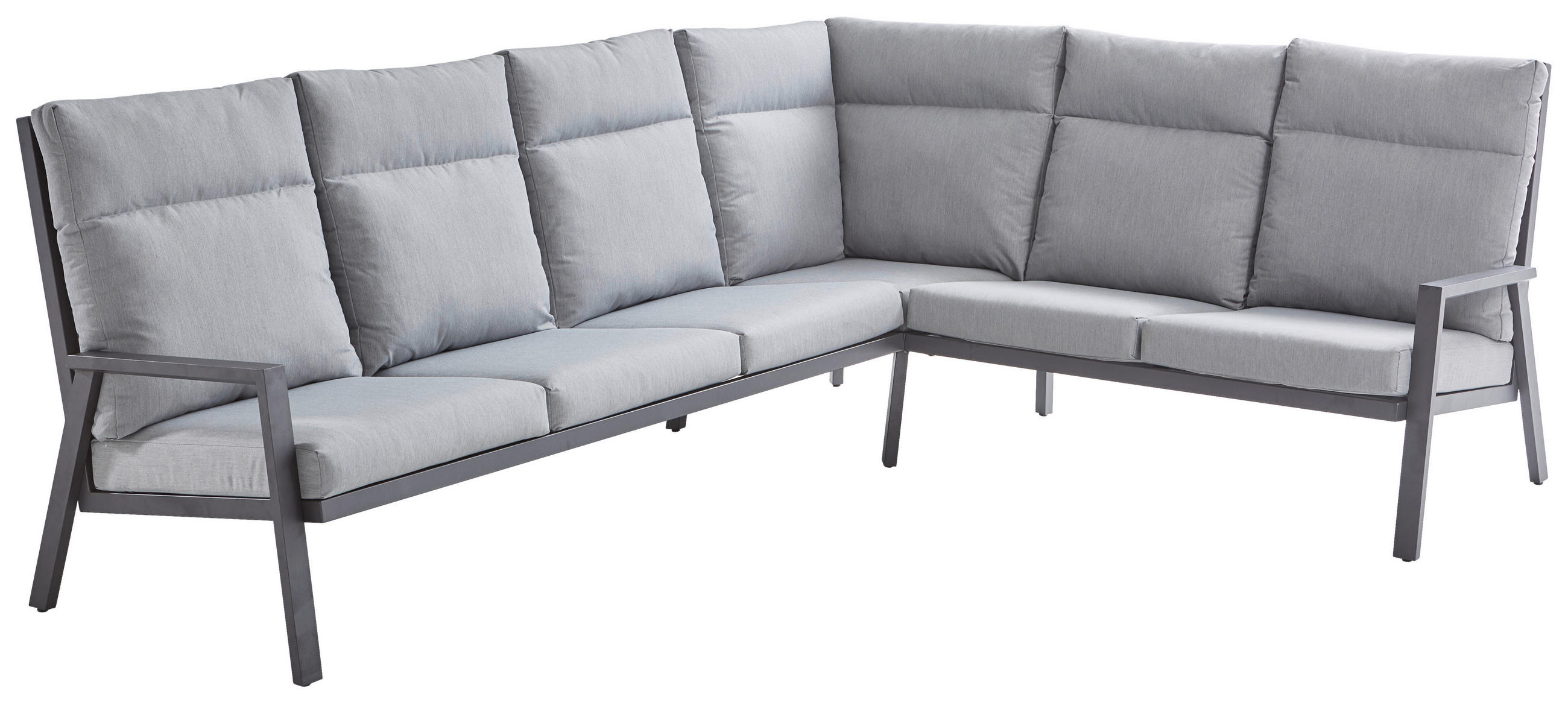 LOUNGE GARNITURA mrežasta prevleka aluminij  - siva/antracit, Trendi, kovina/tekstil (267/207cm) - Amatio