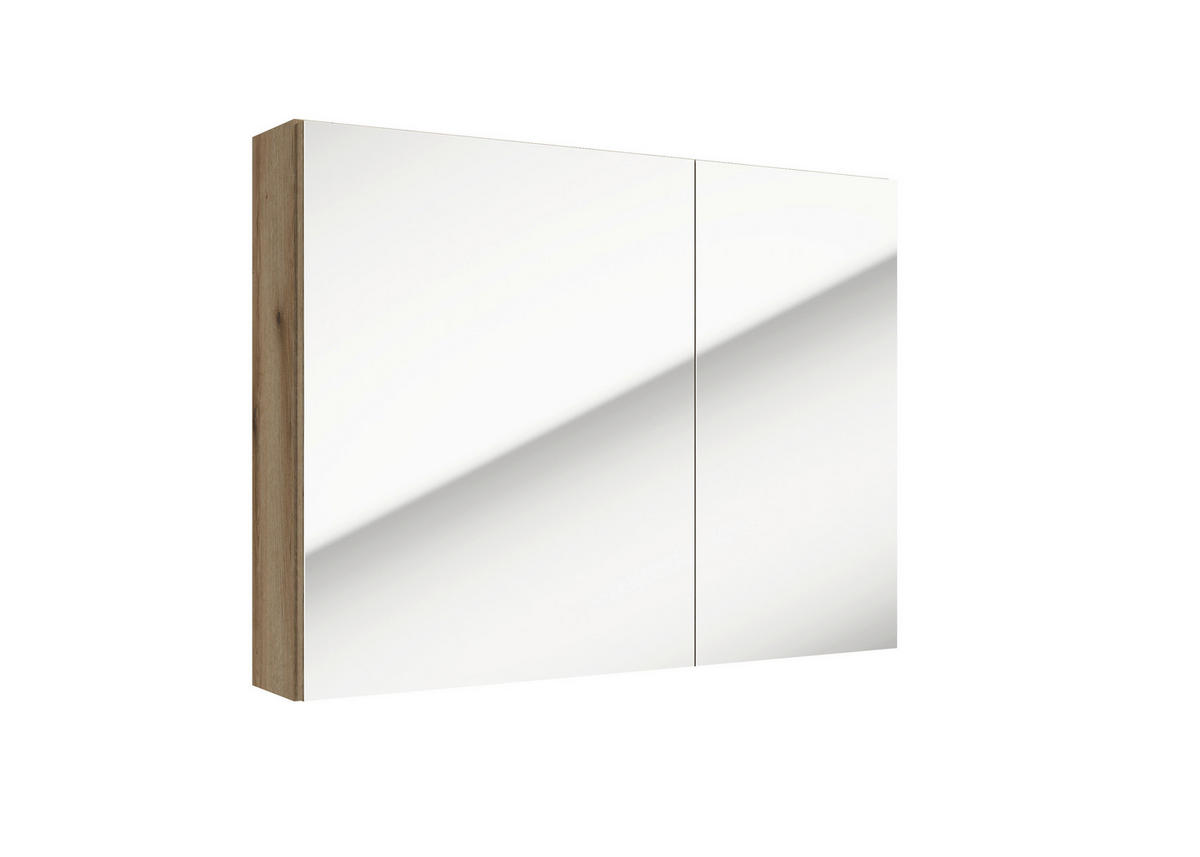 ELEMENT SA OGLEDALOM   - hrast Artisan, Moderno, staklo/drvni materijal (80/60/15cm) - MID.YOU