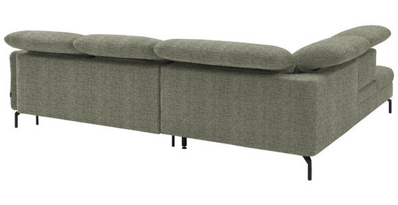 ECKSOFA in Flachgewebe Grün  - Schwarz/Grün, Design, Textil/Metall (233/299cm) - Dieter Knoll