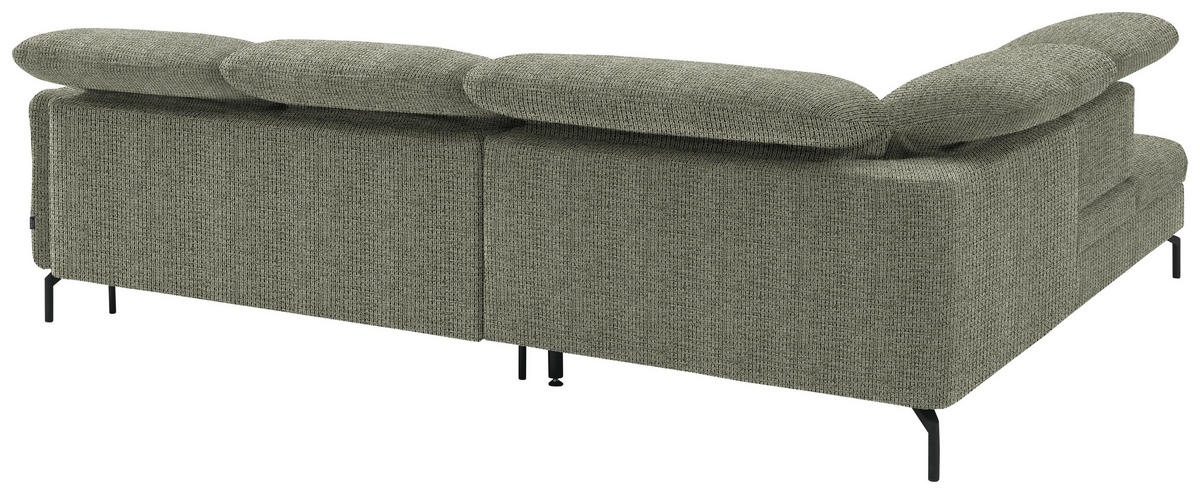 ECKSOFA in Flachgewebe Grün  - Schwarz/Grün, Design, Textil/Metall (233/299-313cm) - Dieter Knoll
