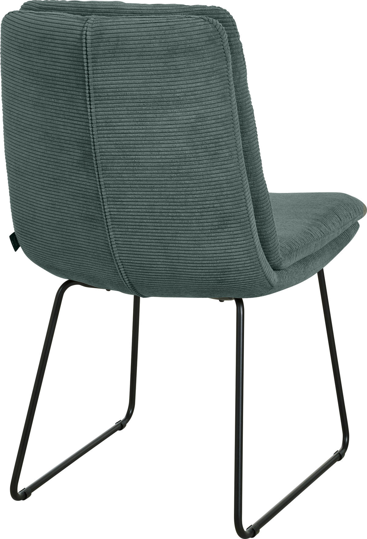 STUHL  in Cord Textil  - Schwarz/Grün, Design, Textil/Metall (49/90/68cm) - Johann Jakob