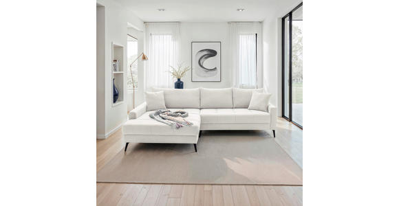 ECKSOFA  in Cord Naturfarben  173/280 cm  - Schwarz/Naturfarben, KONVENTIONELL, Textil/Metall (173/280cm) - Hom`in