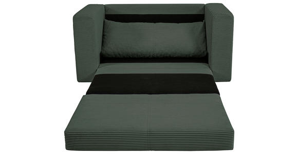 JUGEND- UND KINDERSOFA  in Cord Dunkelgrün  - Dunkelgrün/Schwarz, KONVENTIONELL, Textil (136/78/72cm) - Xora