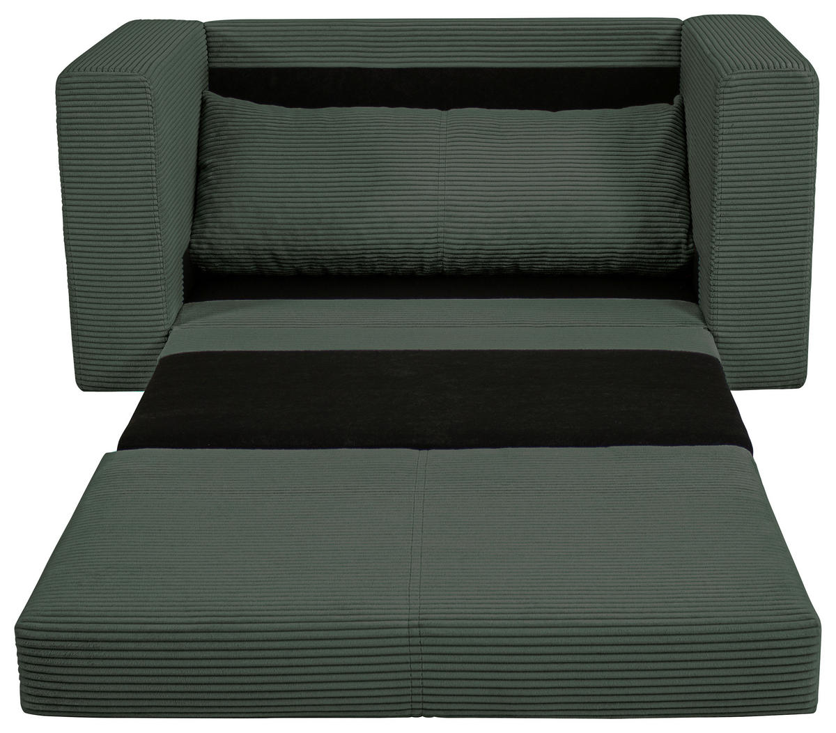 JUGEND- UND KINDERSOFA Cord Dunkelgrün  - Dunkelgrün/Schwarz, KONVENTIONELL, Textil (136/78/72cm) - Xora