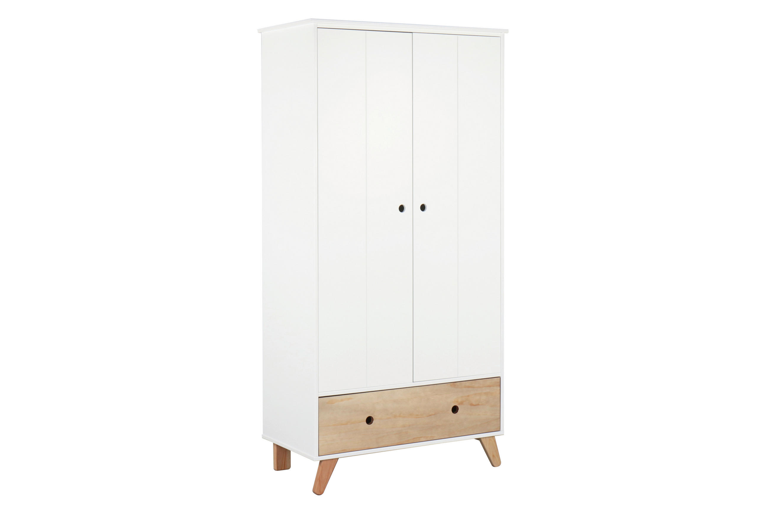  KINDERKLEIDERSCHRANK Weiß, Pinienfarben  - Weiß/Pinienfarben, Design, Holz/Holzwerkstoff (95/190/56,5cm) - home24