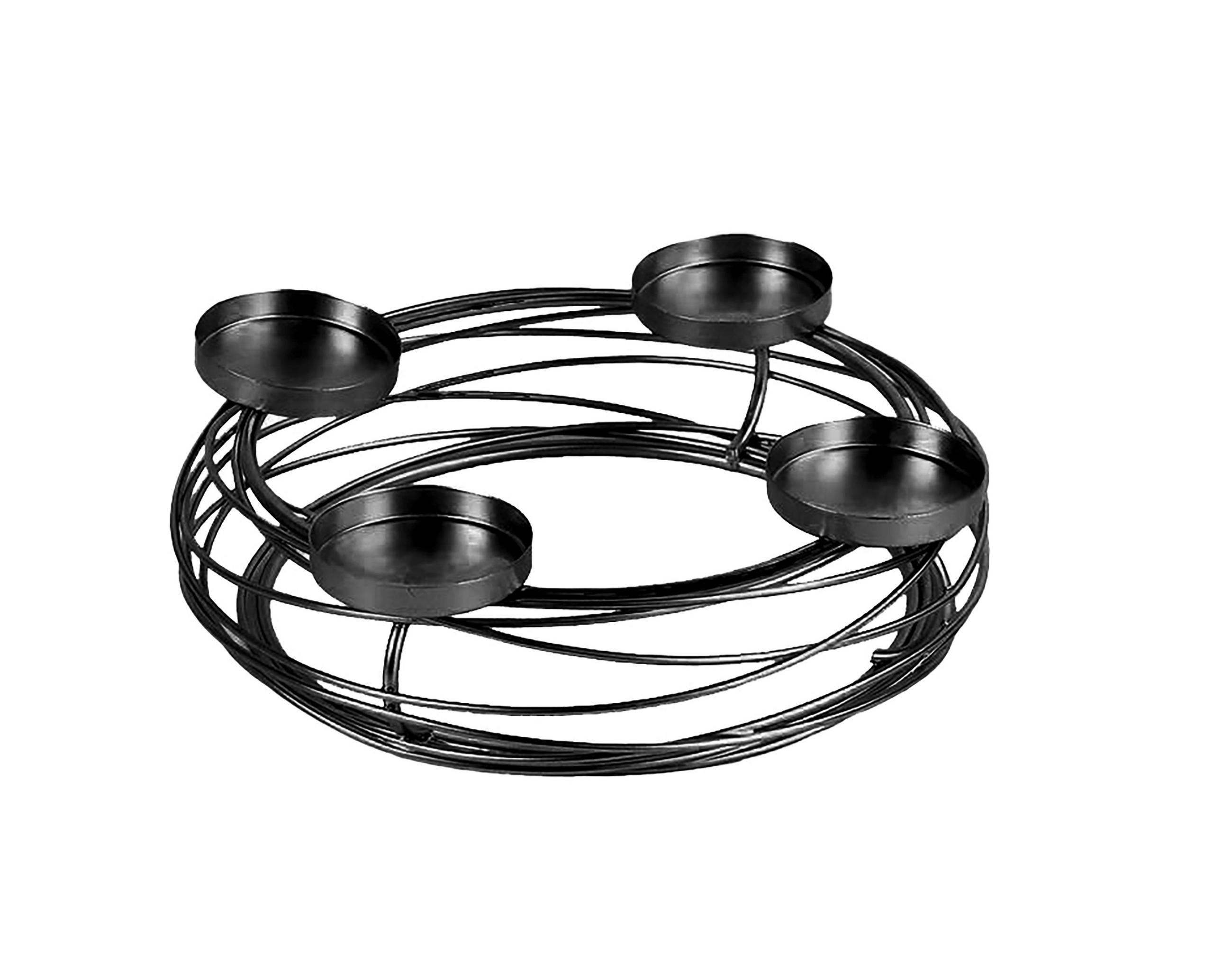 KERZENHALTER - Schwarz, LIFESTYLE, Metall (21/5,5cm) - X-Mas
