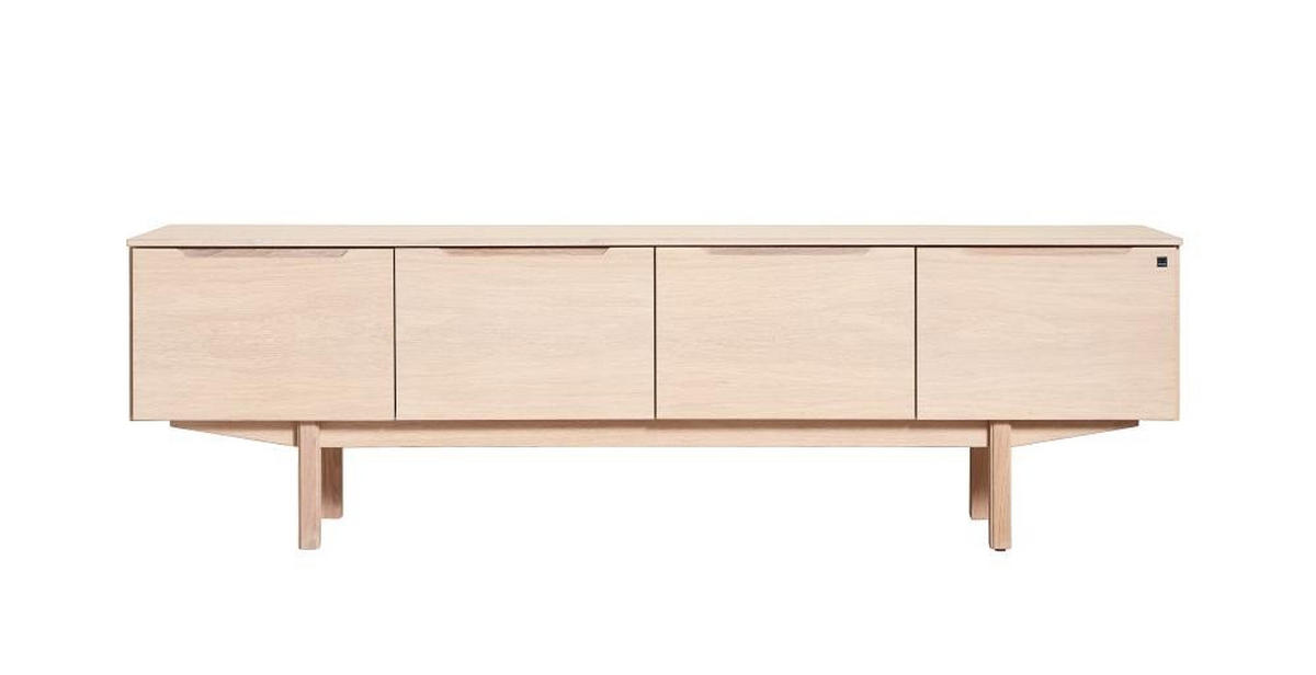 TV-BÄNK  194/58/40 cm  möbler i samma serie finns att köpa till, stående, finns i olika träslag, finns i olika trädekorer  - ek Bianco, Design, trä (194/58/40cm) - Skovby