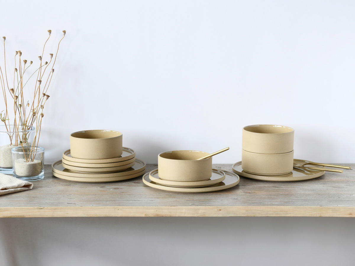 TAFELSERVICE 12-teilig  - Sandfarben, Basics, Keramik (39/34/34cm) - Creatable