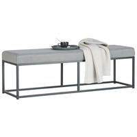 SITZBANK 140/45/40 cm Samt Grau, Schwarz  - Schwarz/Grau, LIFESTYLE, Textil/Metall (140/45/40cm) - Xora