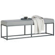 SITZBANK 140/45/40 cm Samt Grau, Schwarz  - Schwarz/Grau, LIFESTYLE, Textil/Metall (140/45/40cm) - Xora