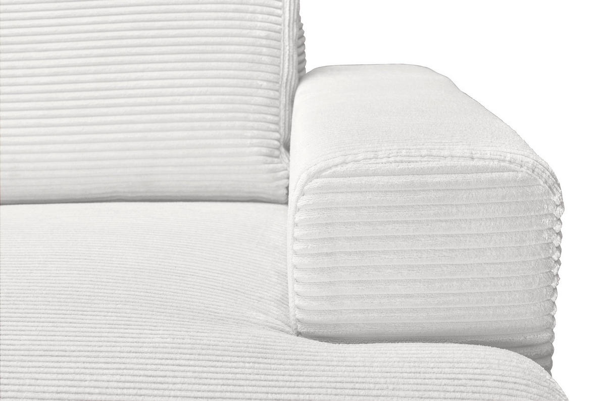 ECKSOFA Naturfarben Cord  - Schwarz/Naturfarben, KONVENTIONELL, Textil/Metall (240/150cm) - Carryhome