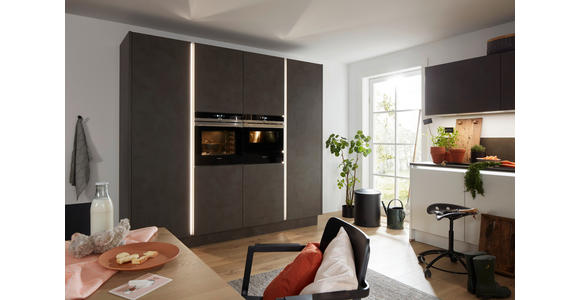EINBAUKÜCHE - Weiß/Grau, Design, Holzwerkstoff/Stein - Dieter Knoll