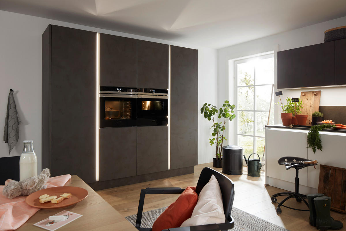 KUCHYNĚ NA MÍRU DK613 - šedá/bílá, Design, kompozitní dřevo/kámen - Dieter Knoll