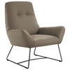 SESSEL in Echtleder Taupe  - Taupe/Schwarz, Design, Leder/Metall (82/102/81cm) - Pure Home Lifestyle
