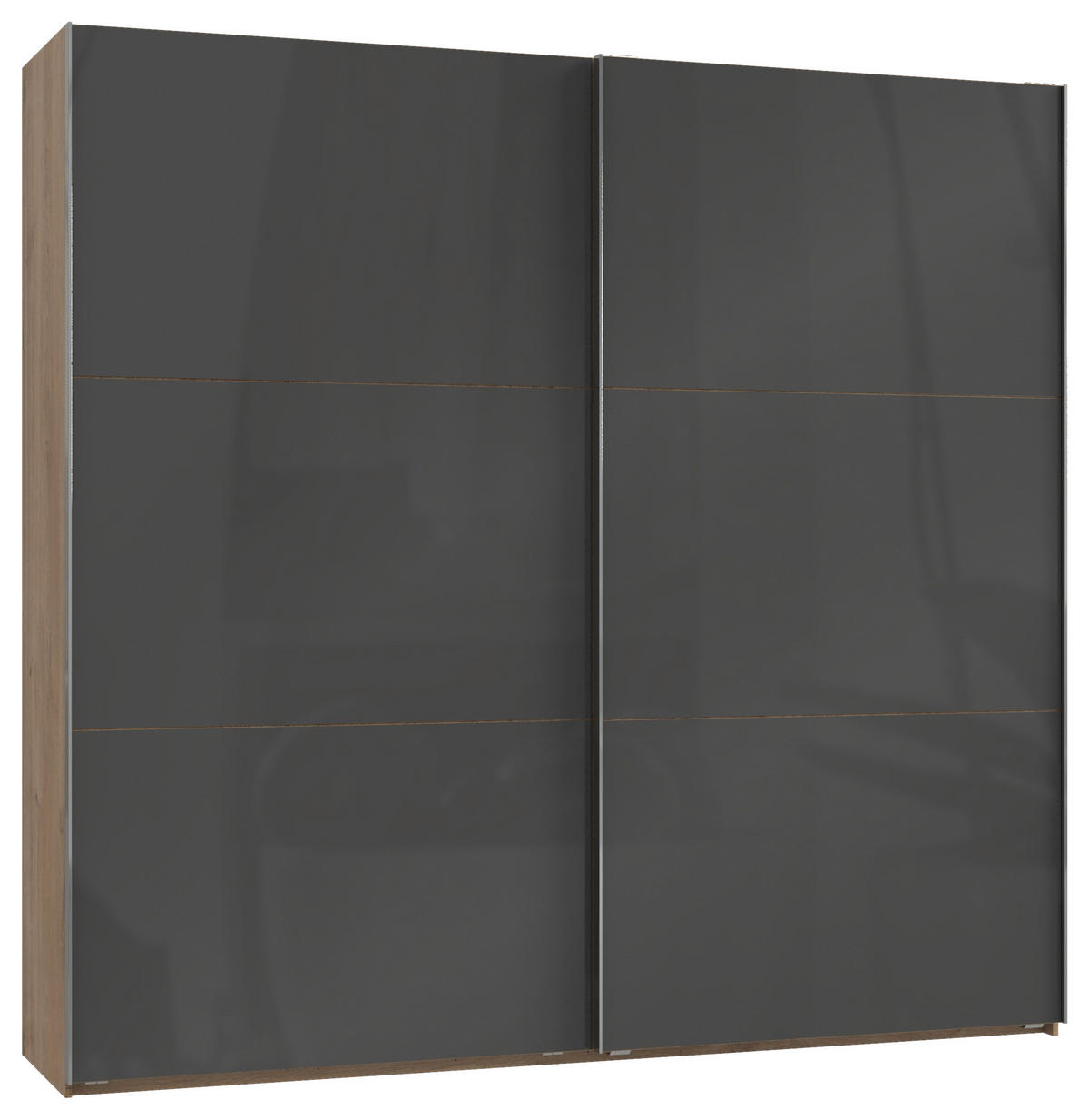 GARDEROB MED SKJUTDÖRRAR 250/236/65 cm 2-dörrar - kromfärg/grå, Modern, trämaterial (250/236/65cm) - MID.YOU
