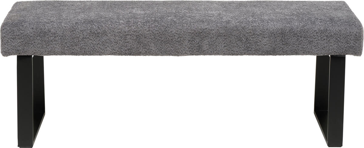 SITZBANK 140/49/47 cm Webstoff, Bouclé Dunkelgrau  - Dunkelgrau/Schwarz, KONVENTIONELL, Textil/Metall (140/49/47cm) - MID.YOU