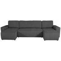 Wohnlandschaft inkl. Funktion Graphitfarben Cord  - Schwarz/Graphitfarben, KONVENTIONELL, Textil (146/317/146cm) - Xora