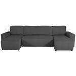 Wohnlandschaft inkl. Funktion Graphitfarben Cord  - Schwarz/Graphitfarben, KONVENTIONELL, Textil (146/317/146cm) - Xora