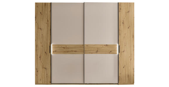 KOMBISCHRANK 267/225/62 cm 4-türig  - Kaschmir/Schwarz, Design, Holzwerkstoff/Metall (267/225/62cm) - Xora