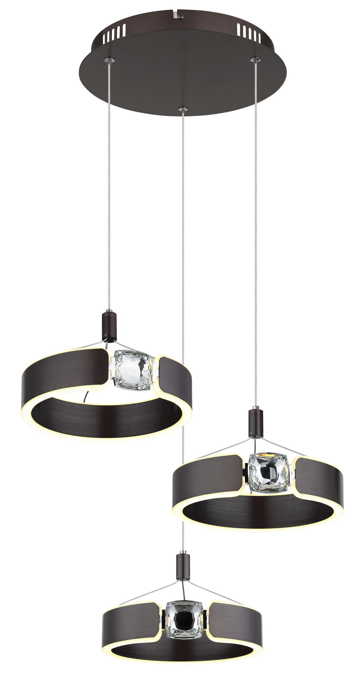 LED-HÄNGELEUCHTE 44/125 cm  - Klar/Opal, Design, Glas/Kunststoff (44/125cm) - Globo