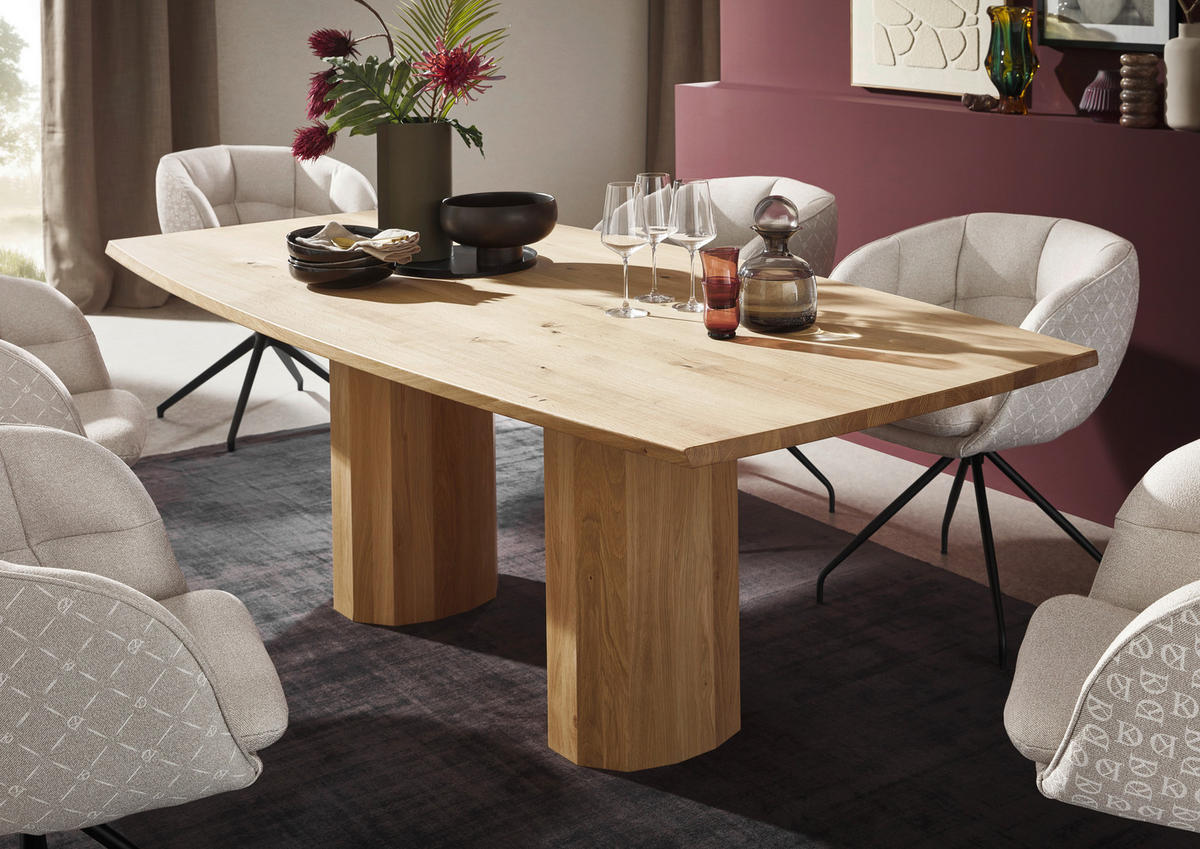ESSTISCH      - Eiche Bianco, Design, Holz (220/110/76cm) - Dieter Knoll
