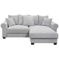 ECKSOFA Hellgrau Cord Zierkissen, Rückenkissen, Bettkasten, Schlaffunktion, Rücken echt, Stauraum, Liegefläche im Originalstoff  - Hellgrau/Schwarz, KONVENTIONELL, Kunststoff/Textil (255/185cm) - Hom`in