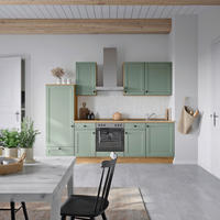 KÜCHENBLOCK 270 cm   in Eichefarben, Schilfgrün  - Schilfgrün/Eichefarben, MODERN, Holzwerkstoff/Metall (270cm) - Nobilia