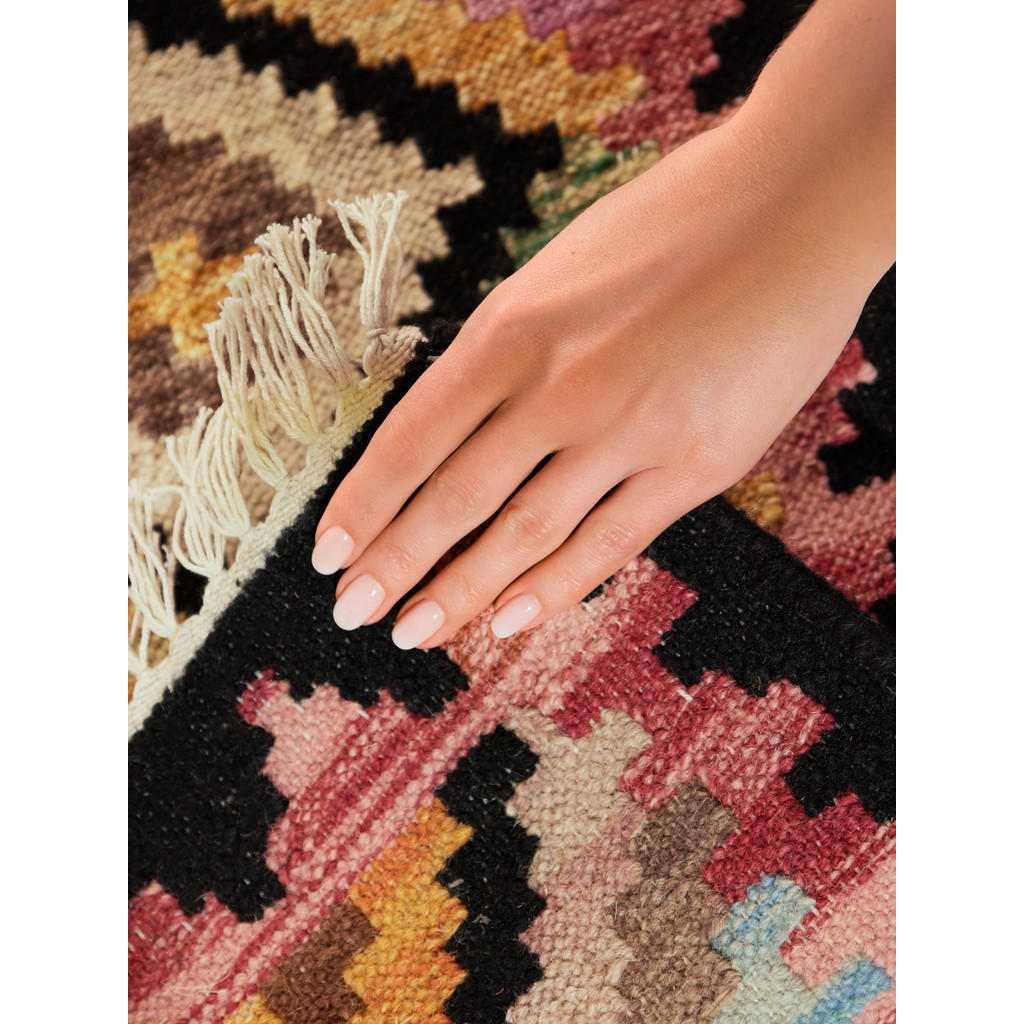 Thumbnail - Hanse Home Läufer Kamal, Mehrfarbig, Schwarz, Textil, Raute, rechteckig, 60x190 cm, für Fußbodenheizung geeignet, beidse...