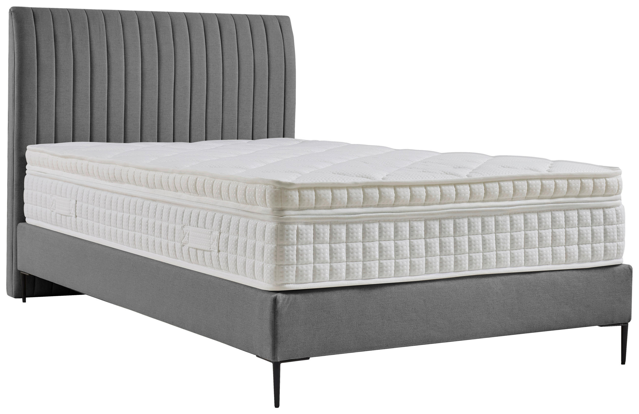 BOXSPRINGOVÁ POSTEĽ, 120/200 cm, sivá - čierna/sivá, Modern, kov/kompozitné drevo (120/200cm) - MID.YOU