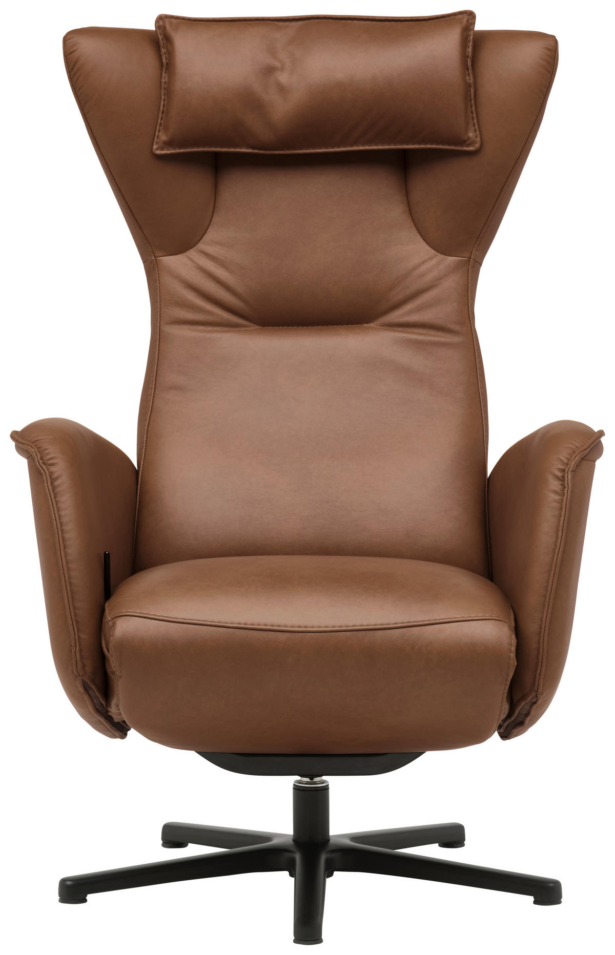 RELAXSESSEL Leder Beigebraun  - Beigebraun/Schwarz, Design, Leder/Metall (75/106/86cm) - Valdera