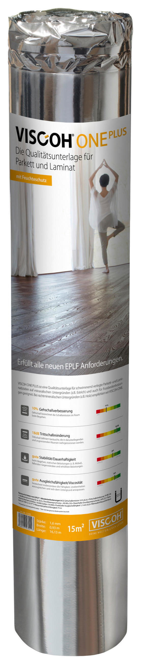 DÄMMUNTERLAGE VISCOH ONE PLUS - Alufarben, Basics, Kunststoff (93/1613/0,16cm) - Viscoh