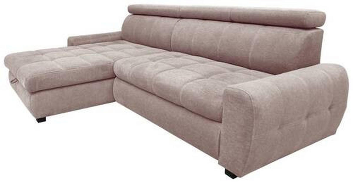 Wohnlandschaft inkl.Funktionen in Webstoff Silberfarben  - Weiss/Silberfarben, Lifestyle, Kunststoff/Textil (173/276cm) - Stylife