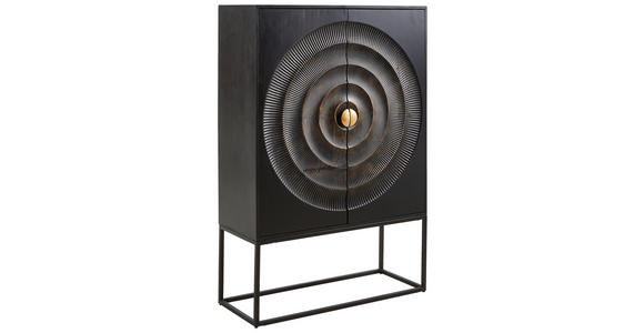 HIGHBOARD Schwarz 100/150/40 cm - Goldfarben/Schwarz, Design, Holz/Metall (100/150/40cm) - Landscape