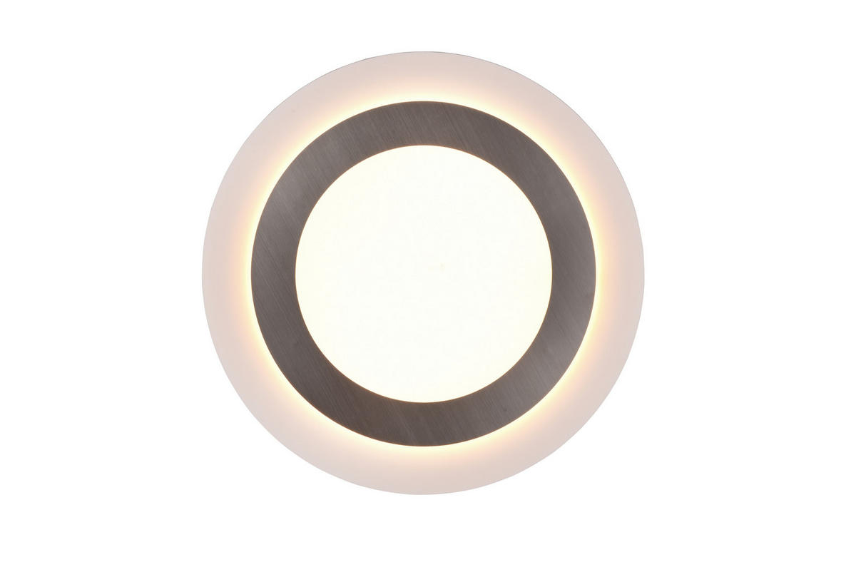 LED-DECKENLEUCHTE  45/4,2 cm    - Weiss/Nickelfarben, Basics, Metall (45/4,2cm) - Trio Leuchten