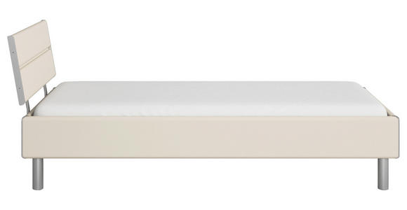 BETT 90/200 cm  in Champagner  - Champagner/Alufarben, Design, Holzwerkstoff/Metall (90/200cm) - Carryhome