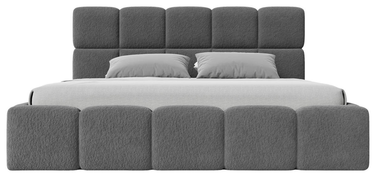POLSTERBETT Cloudy Bettkasten, Lattenrost 140/200 cm  in Dunkelgrau  - Dunkelgrau/Schwarz, Design, Holz/Textil (140/200cm) - Boxxx