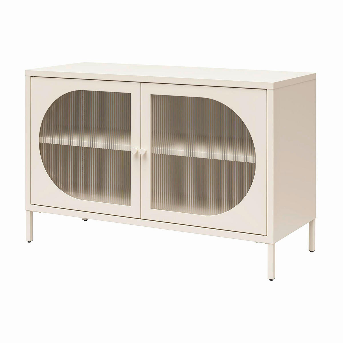 KOMMODE Luna 100/64/40 cm  - Creme, Design, Glas/Metall (100/64/40cm) - MID.YOU