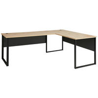 UGAONI RADNI STO  grafitno siva, hrast artisan   - grafitno siva/hrast artisan, Moderno, metal/pločasti materijal (150/170cm) - Voleo