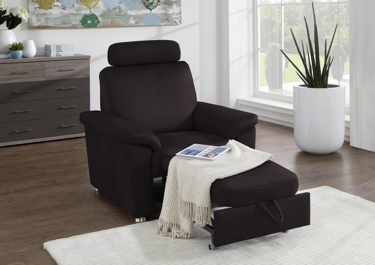 FERNSEHSESSEL in Webstoff Anthrazit  - Anthrazit/Silberfarben, Konventionell, Textil/Metall (102/91/91-159cm) - Beldomo System