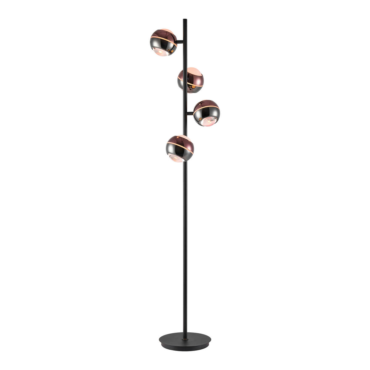 LED-STEHLEUCHTE Easy 32/149 cm   - Schwarz/Kupferfarben, Design, Glas/Kunststoff (32/149cm) - Dieter Knoll