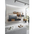WOHNWAND  in Anthrazit, Eichefarben  343/196/44 cm  - Eichefarben/Anthrazit, Design, Glas/Holz (343/196/44cm) - Valnatura