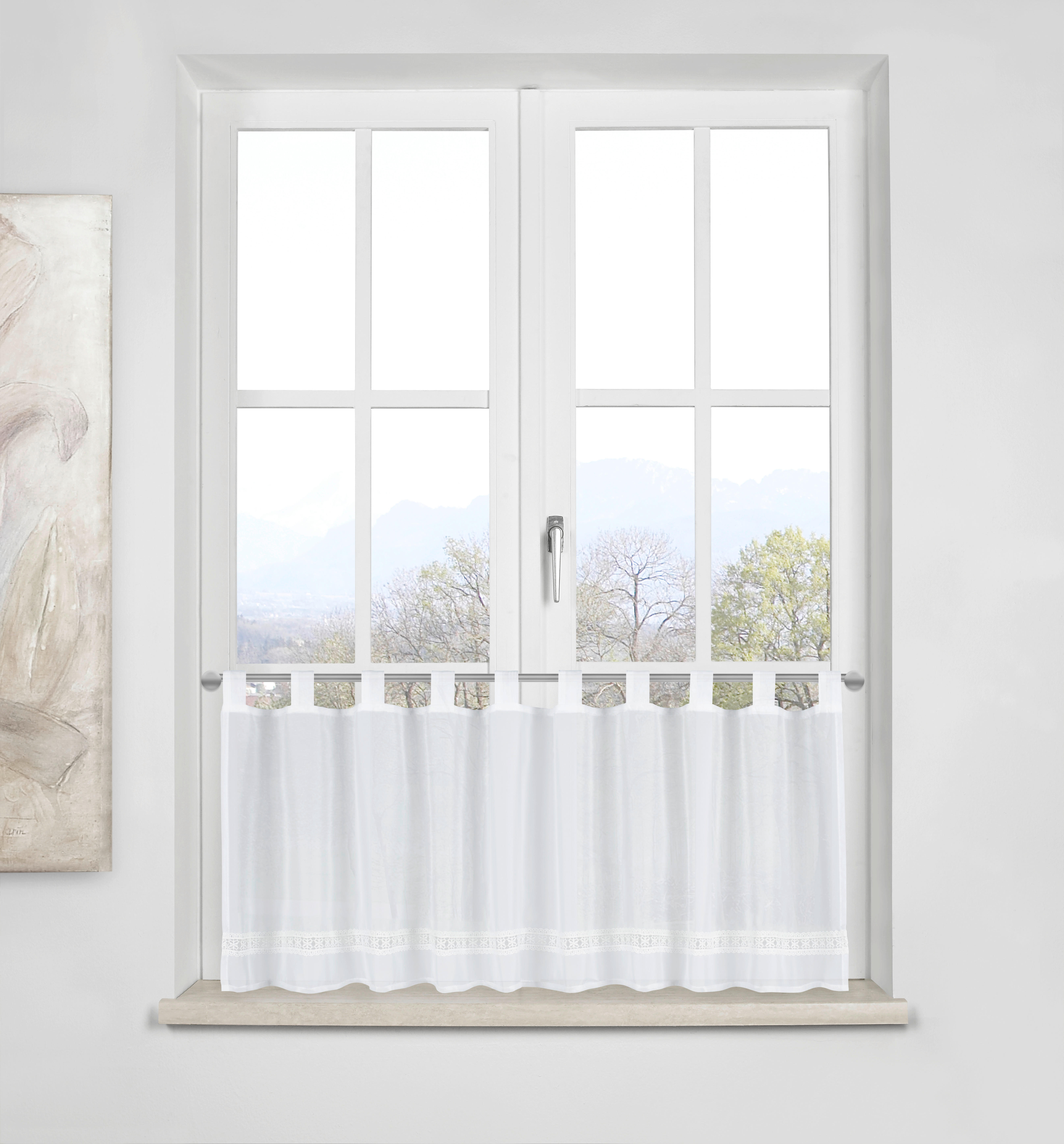 KURZGARDINE   140/45 cm   - Weiß, LIFESTYLE, Textil (140/45cm) - Esposa