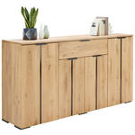 SIDEBOARD  180,2/93,1/43,4 cm 1 Schublade(n)  - Eichefarben/Schwarz, Natur, Holz/Holzwerkstoff (180,2/93,1/43,4cm) - Linea Natura