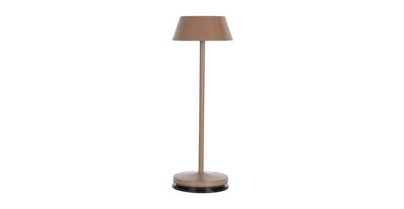 AKKU-TISCHLEUCHTE 11/30 cm - Taupe/Schwarz, Design, Kunststoff/Metall (11/30cm) - Novel