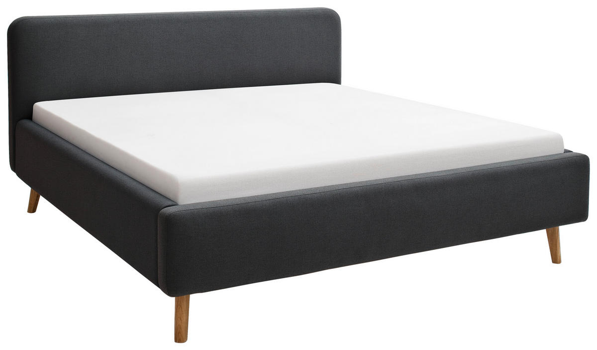 POLSTERBETT 160/200 cm  in Anthrazit  - Anthrazit, Design, Holz/Textil (160/200cm) - Livetastic