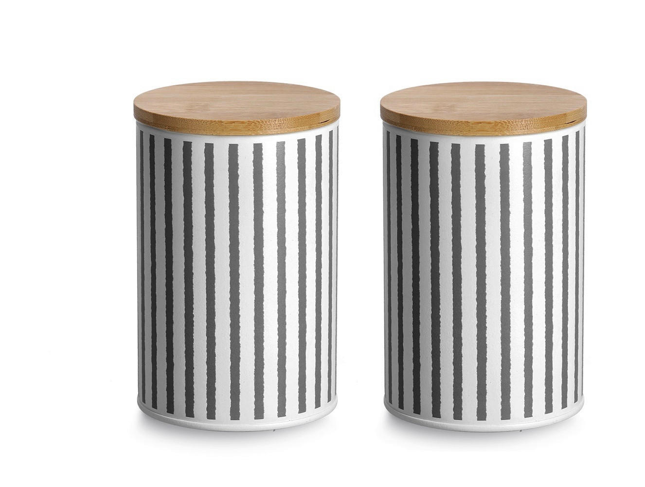 VORRATSDOSENSET  - Schwarz/Weiß, Basics, Metall (25,5/25,5/15cm) - Zeller Present