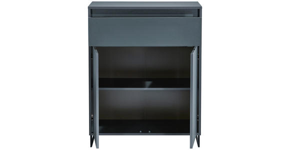 KOMMODE  in 80/103/38 cm  - Anthrazit/Schwarz, KONVENTIONELL, Holzwerkstoff/Metall (80/103/38cm) - Carryhome