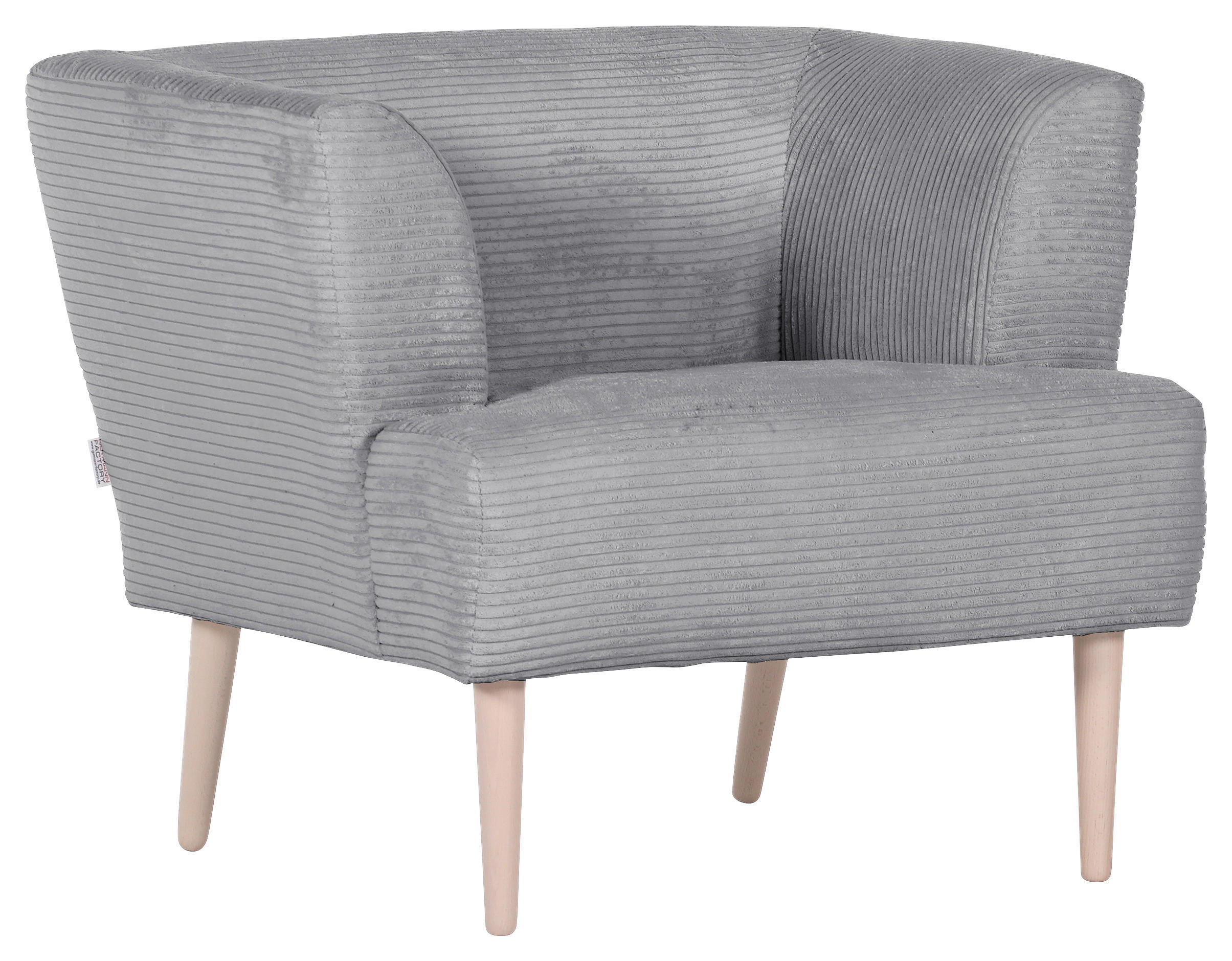 SESSEL Cord Hellgrau    - Buchefarben/Hellgrau, Design, Holz/Textil (85/71/80cm) - Hom`in