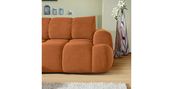 ECKSOFA Rostfarben Flachgewebe  - Rostfarben/Schwarz, KONVENTIONELL, Kunststoff/Textil (174/274cm) - Carryhome