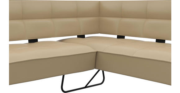 ECKBANK 165/207 cm  in Beige  - Beige/Schwarz, Design, Leder/Metall (165/207cm) - Moderano